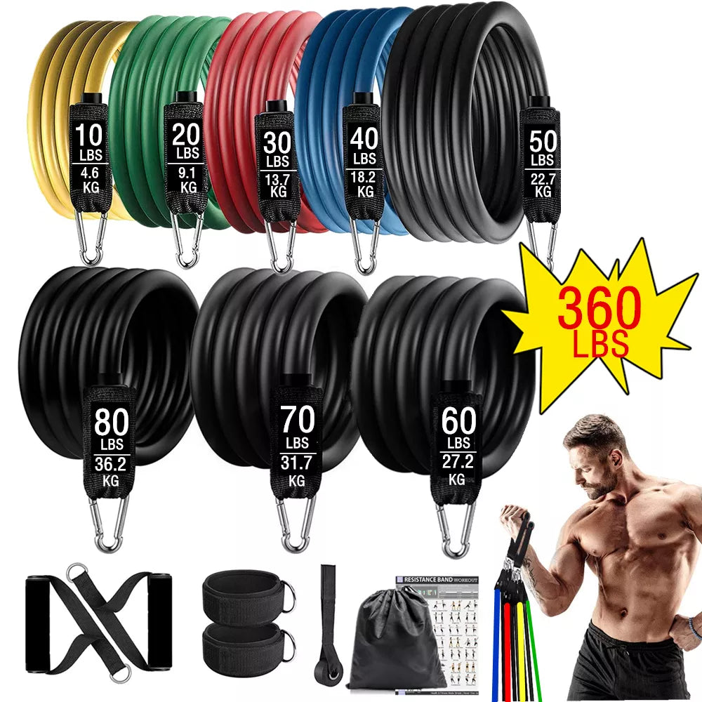 Heavy Exercise Bands Resistance Bands Set For Working Out, 360lbs